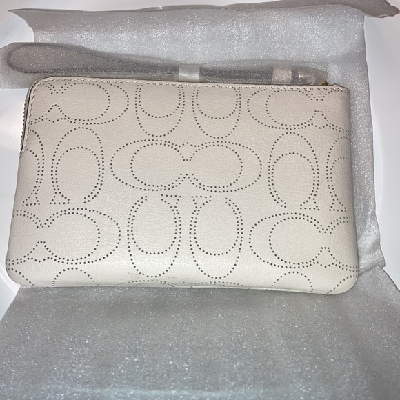 Coach Signature Leather Corner Zip Wristlet - Picture 2 of 4